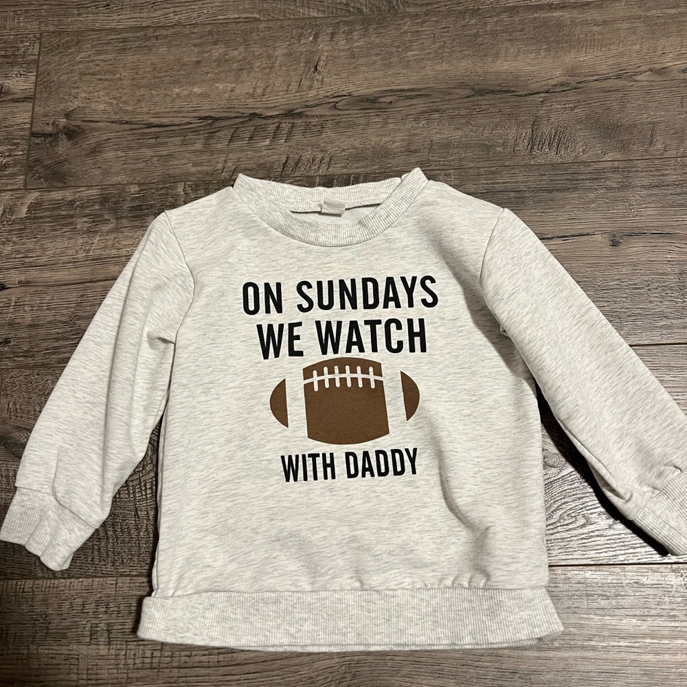 Gray Unisex Toddler Sweatshirt with Football Print